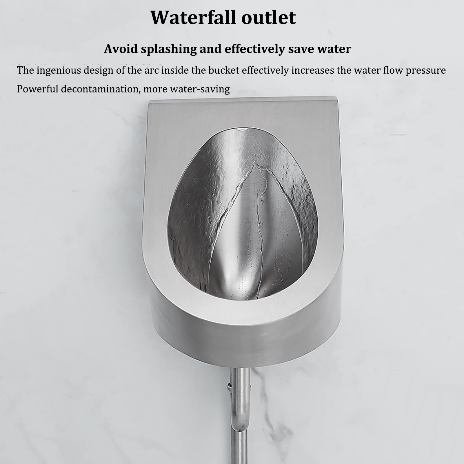 SSRURYWZ Flushing Men's Urinal,304 Stainless Steel Toilet Public Toilet Urinal,Wall-Mounted Automatic Infrared Sensor High-Efficiency Urinal