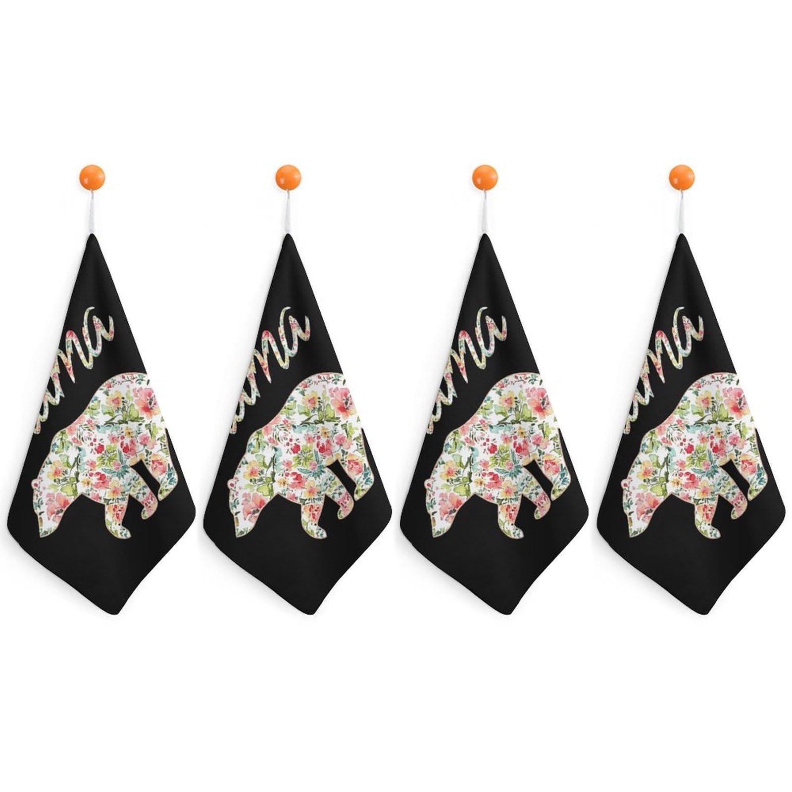 CGSBNGHA Floral Mama-bears Hand Towel Hanging Face Towels Cleaning Cloths Handkerchief for Bathroom Kitchen