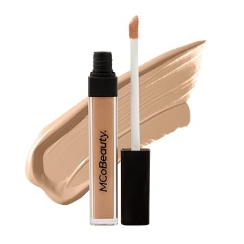 MCoBeauty Brighten & Perfect Cream Concealer - 1.5 Medium Natural Buff | Buildable Coverage, Under Eye Brightening, Hydrating Vitamin E Hyaluronic Acid & Aloe, Crease Resistant Wear