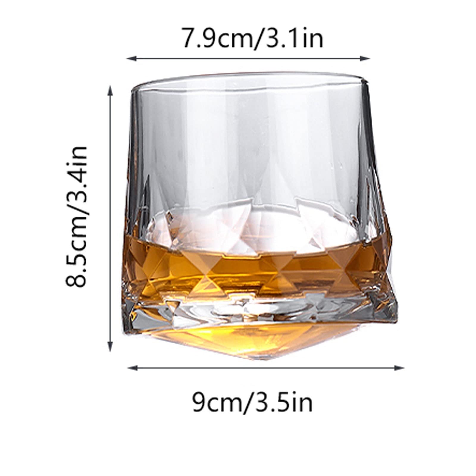 Szklanka do piwa， 6 9oz Obrotowe Wino Whiskey Piwo Napój Szklanki Przezroczyste Szklanki Zestaw Szklanek