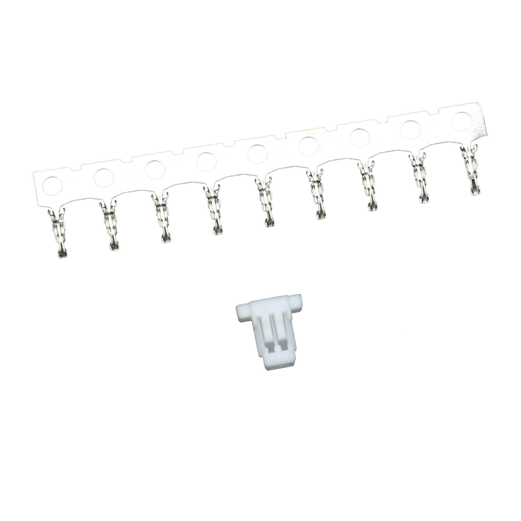 Komodo Electronics SH 1.0mm 2-pin Crimp Connector Plug + Crimps, Pack of 10 Compatible With JST SH