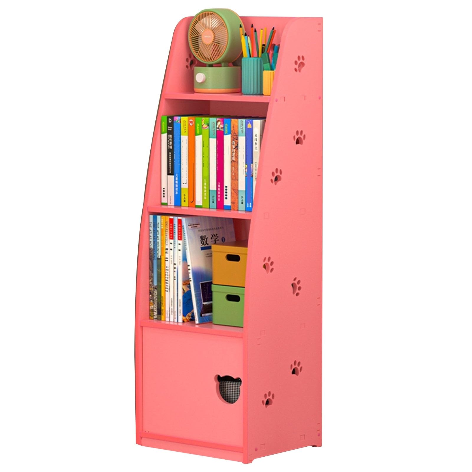 Estantería para libros infantil de pie color rosa ideal para decorar habitaciones y guarderías