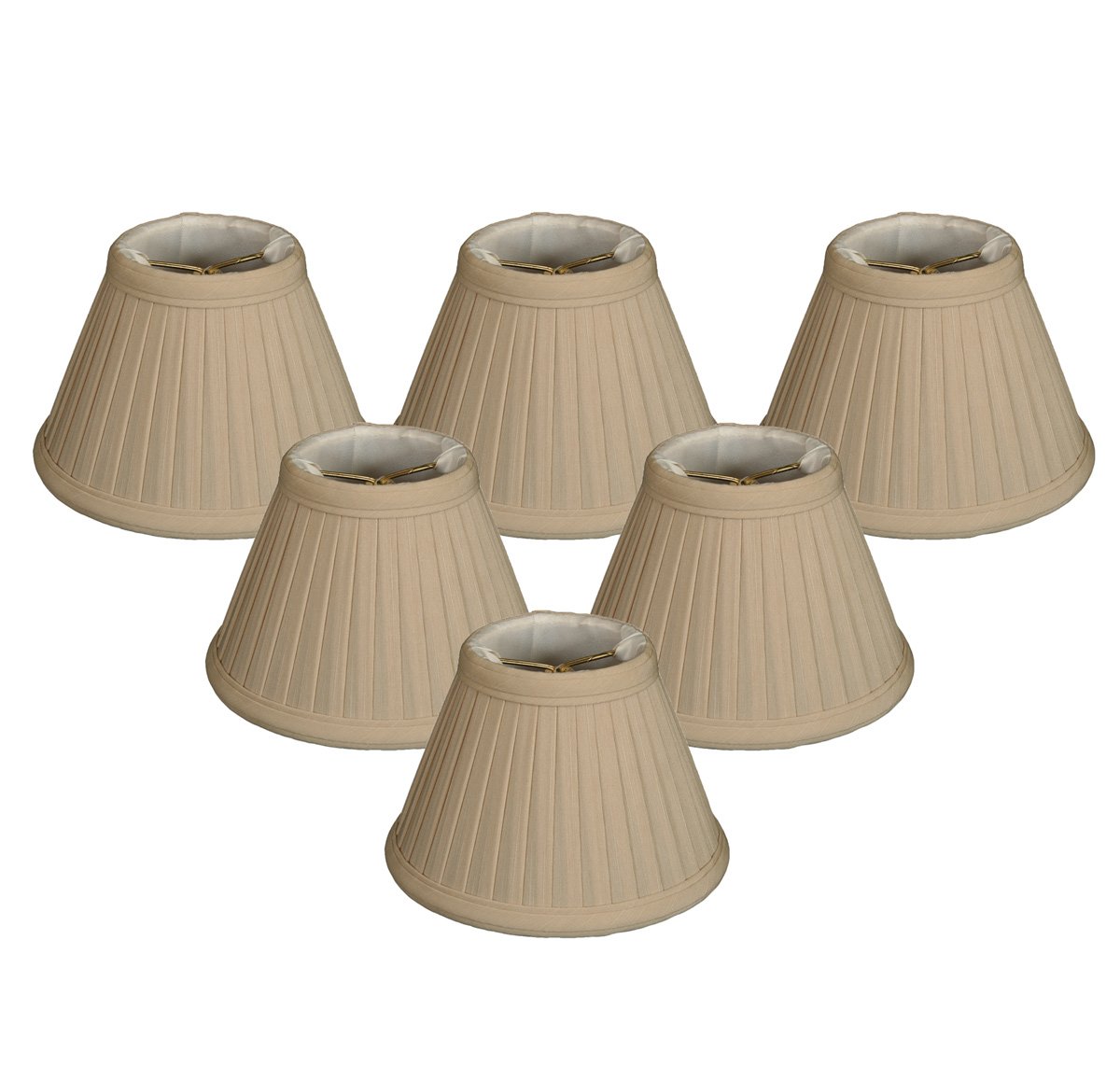 Abat-jour Empire pour lustre plissé beige Royal Designs taille 6 pouces Cs-112bg-6
