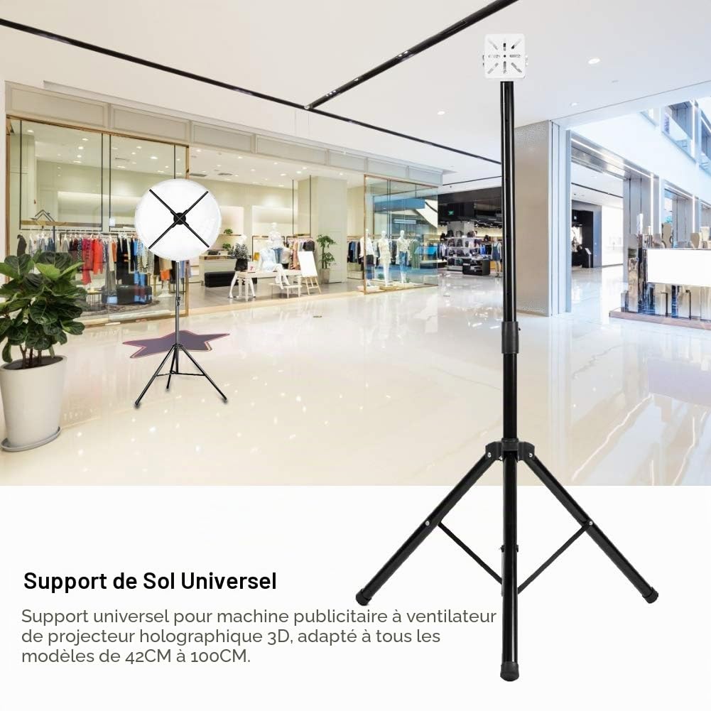 Pilipane Support De Trépied En Métal, Support Universel Pour Ventilateur De Projecteur Holographique 3D, 42cm-100cm, Noir, Hauteur Règlable, Robuste Et Durable