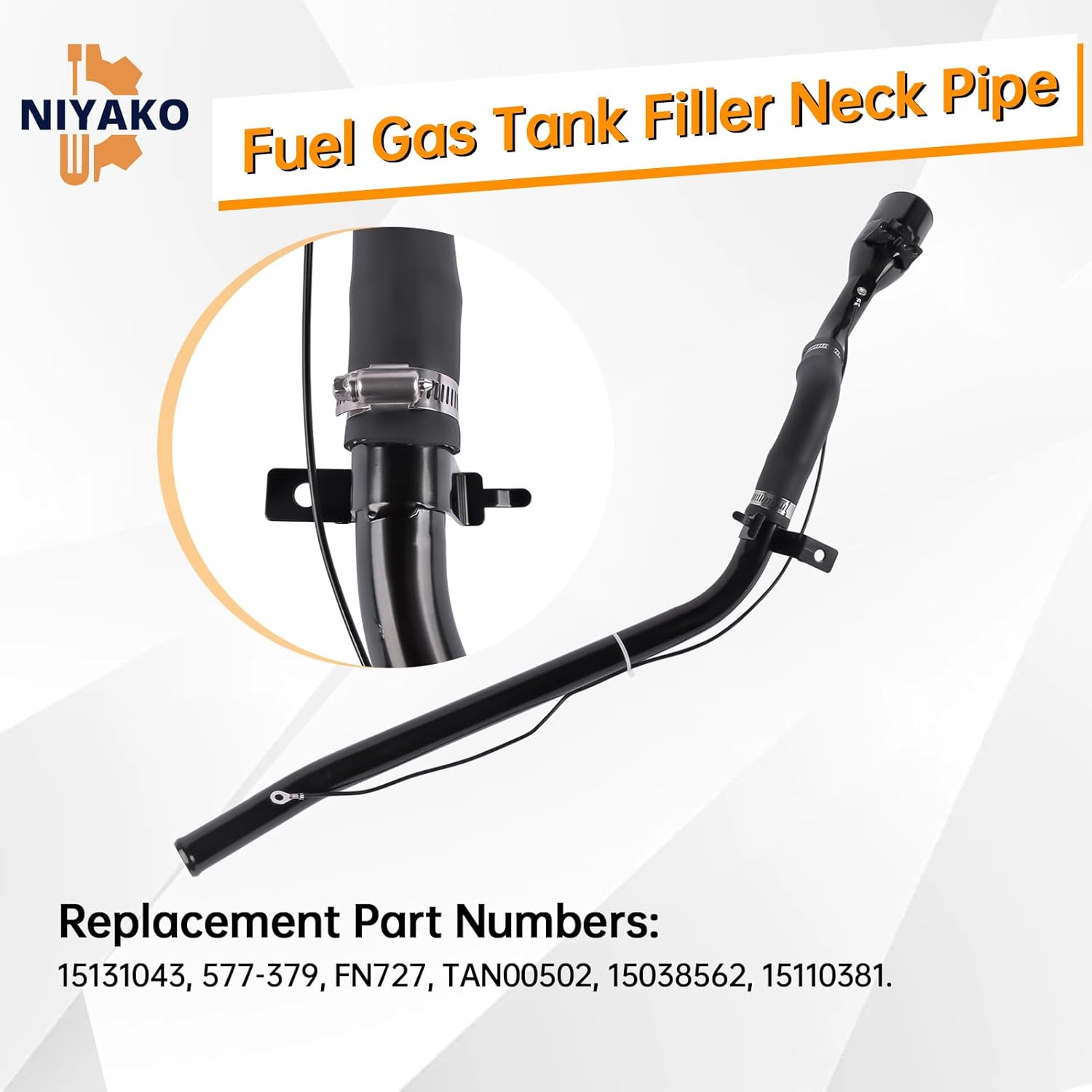 Fuel Gas Tank Filler Neck Pipe Replacement# 15131043 15110381 15038562 577-379 Fit 2002-2004 Chevy Trailblazer Envoy Jimmy Rainier Isuzu Ascender Oldsmobile Bravada