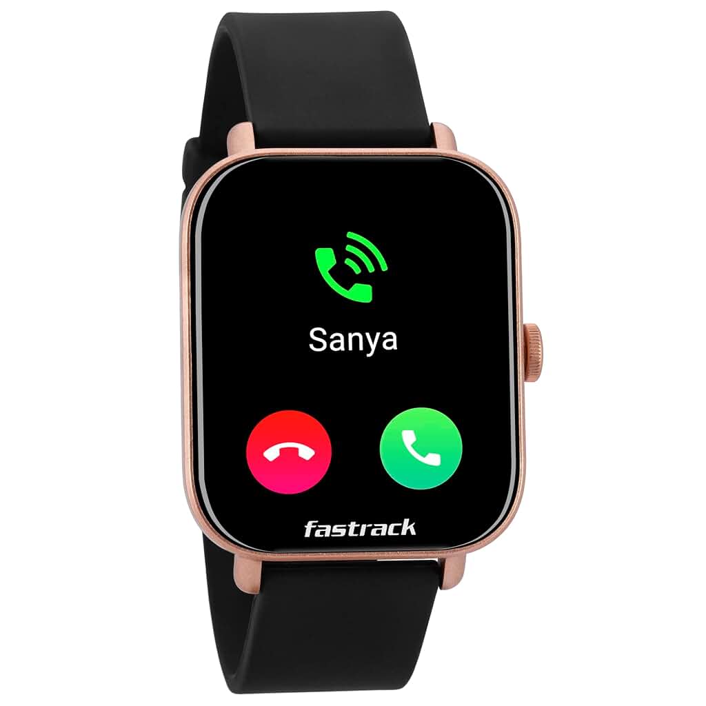 Fastrack Reflex Vox 2 Smart Watch with BT Calling Large 1.8 Bright HD Display Music Storage AI Voice 50+ Sports Modes 100+ Watchfaces BP Monitor 24x7 HRM SpO2 Upto 5 Day Battery IP68 (Rose Gold) — image 1 of 9