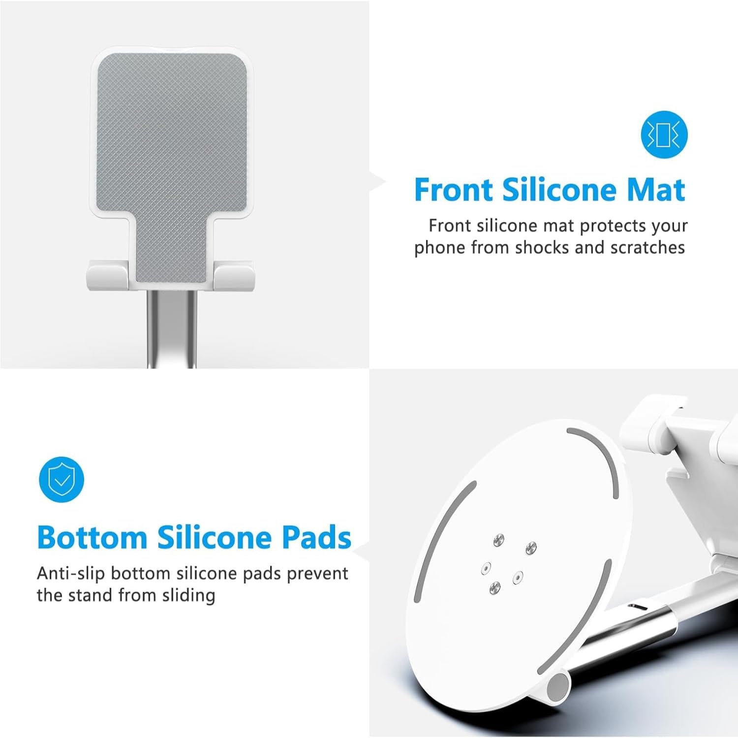 Elfora 360° Rotating Mobile Phone Stand | Foldable, Height & Angle Adjustable Phone Holder for Desk | Portable & Stable Design | Compatible with iPhone, Samsung, Vivo, Oneplus & All Smartphones(White) — Amazon image 8