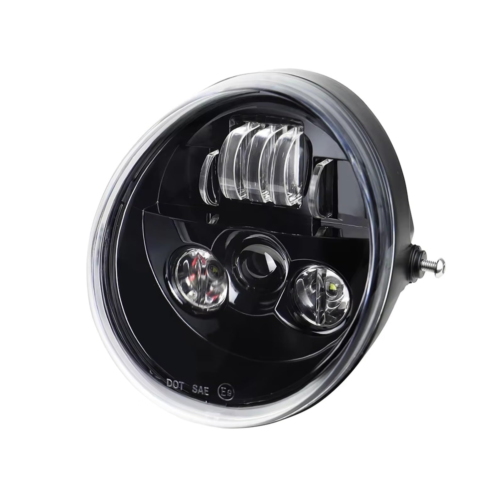 Conjunto Faro Motocicleta Nuevo Faro LED para Motocicleta 60W, Vrod Faro Delantero LED Alto/bajo para V Rod VRSCF VRSC VRSCR 2002-2014 2015 2016 2017 Faro Delantero Moto