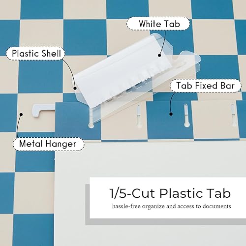 Miniatura 3 de Y YOMA Paquete de 6 carpetas decorativas colgantes tamaño carta, carpetas colgantes de tablero de ajedrez, bonito organizador de carpetas de