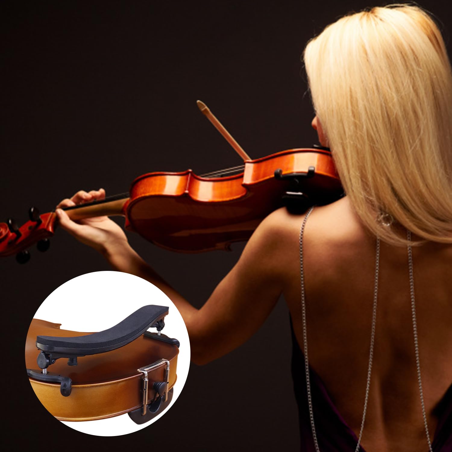 1 support d'épaule de violon, 1 silencieux, support de violon, coussin d'épaule de violon, accessoire de jeu de violon, convient pour violons 3/4 et 4/4