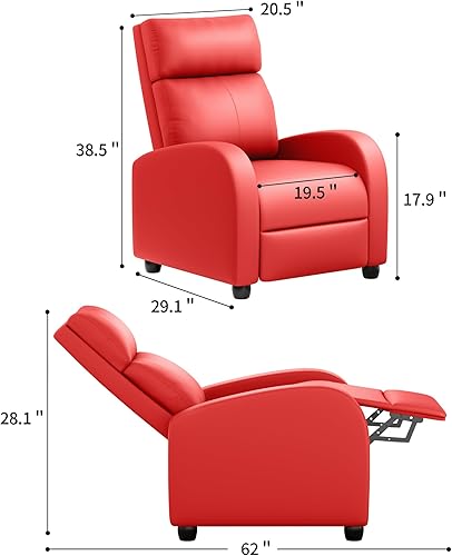 Miniatura 3 de JUMMICO Silla reclinable ajustable para cine en casa, sofá reclinable individual con cojín de asiento grueso y respaldo, sillón reclinable moderno