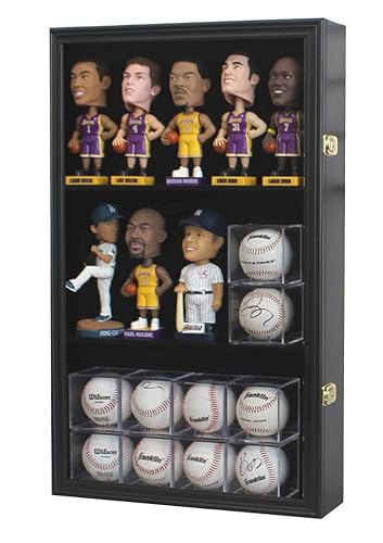 Bobble Head Display Case Small Curio Cabinet Wall Shelves Compatible