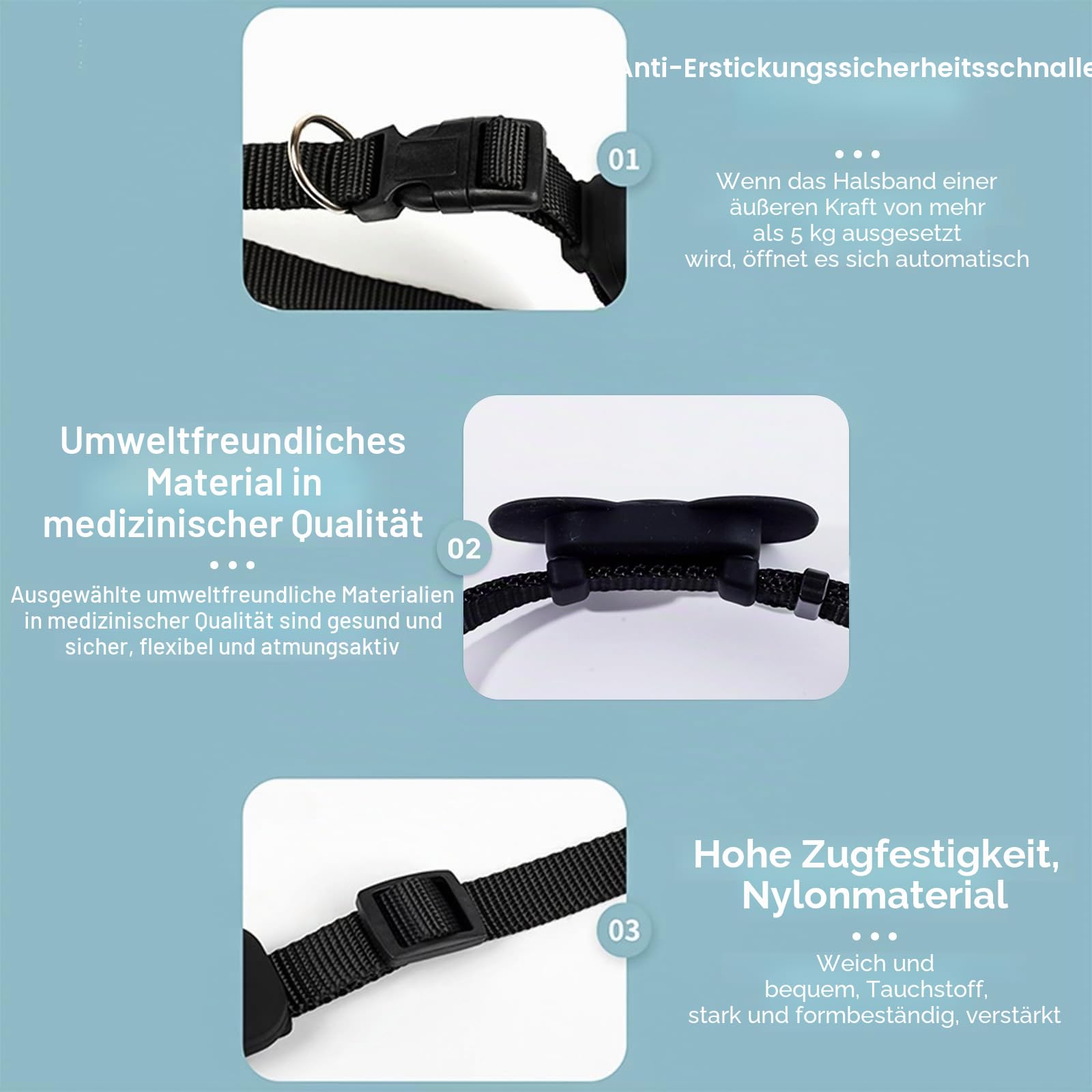 Katzen-GPS-Tracker-Halsband, keine monatliche Gebühr, GPS-Katzen-Tracker-Halsband für kleine Katzen, für Apple Find-Funktion (Gilt für iOS und Android), Katzen-Tracker