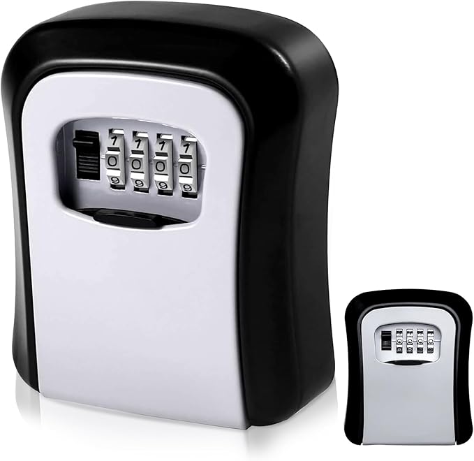 SULIVES Key Safe Wall Mounted, Heavy Duty Lock Box for Indoor/Outdoor