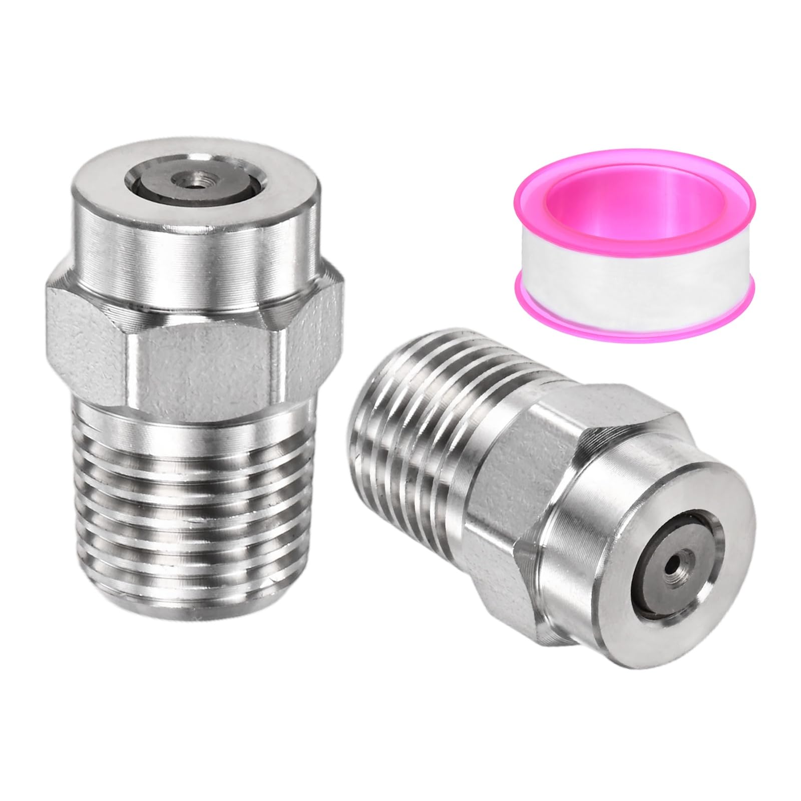 TIXIPEM 1/4IN Male NPT 0 Degree Surface Cleaner Tips [2PCS] - Pressure Washer Nozzle Cleaner Nozzle Replacement Use for Water Gun & Water Broom - [Stainless Steel-1.236MM Orifice]
