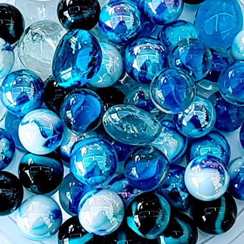 MaRécréation – Boîte De 63 Billes En Verre Lava, Couleurs Chaudes – Cœur, Plates, Mini-billes – Dès 3 Ans