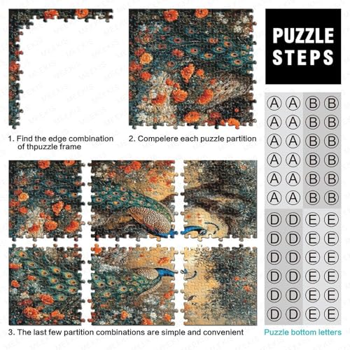 Puzzle de pavo de 1000 piezas con acabado artístico premium para coleccionistas 5