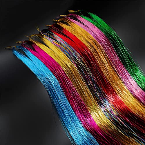 47 Inch Tinsel Hair Extensions With Tools, 13 Colors 2700 Strands Hair Tinsel Kit, Sparkly Glitter Tinsel Hair (47 Inch-Pack Of 1, 13 Colors) #TOP4