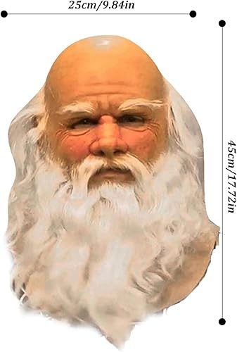 Miniatura 4 de Máscaras de Halloween para adultos, máscara de Papá Noel con barba blanca, de látex, para Navidad, lindos niños y adultos, máscaras faciales