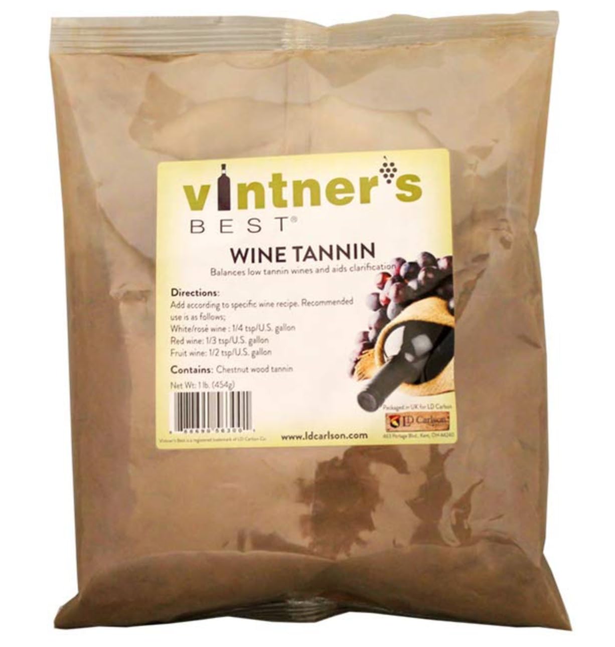 Wine Tannin - 1 lb. - Pack of 2 - For Wine Making, Mead, and Home Brewing