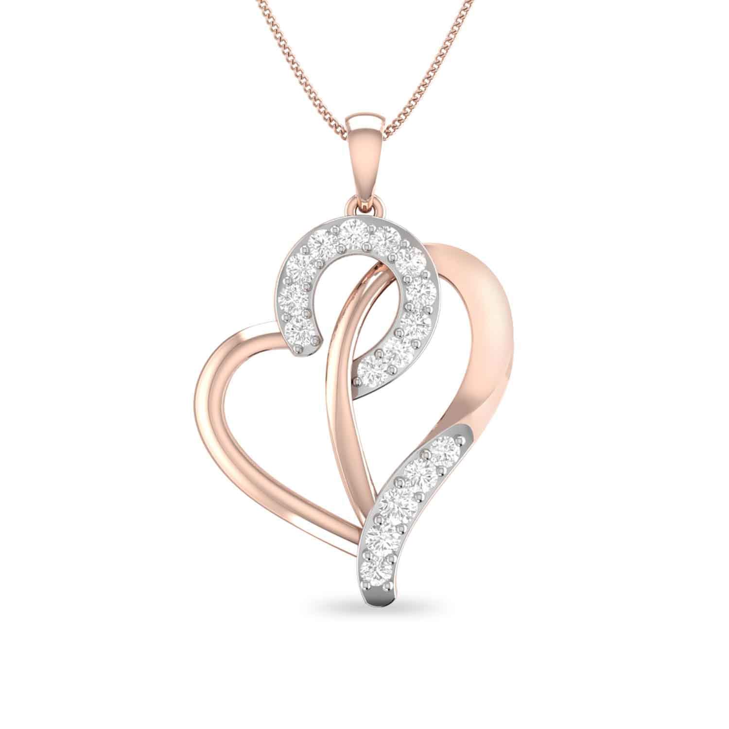 Aucent by PC Jeweller The Wyanet Heart 18KT Yellow Gold and Diamond Pendant-image-49