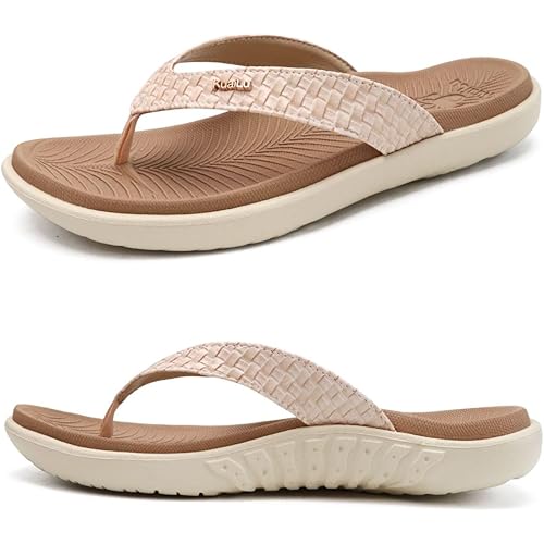 KuaiLu Womens Flip Flops Ladies Yoga Mat Comfortable Walking Thong Sandals With Plantar Fasciitis Arch Support Slip On Indoor Outdoor For Summer