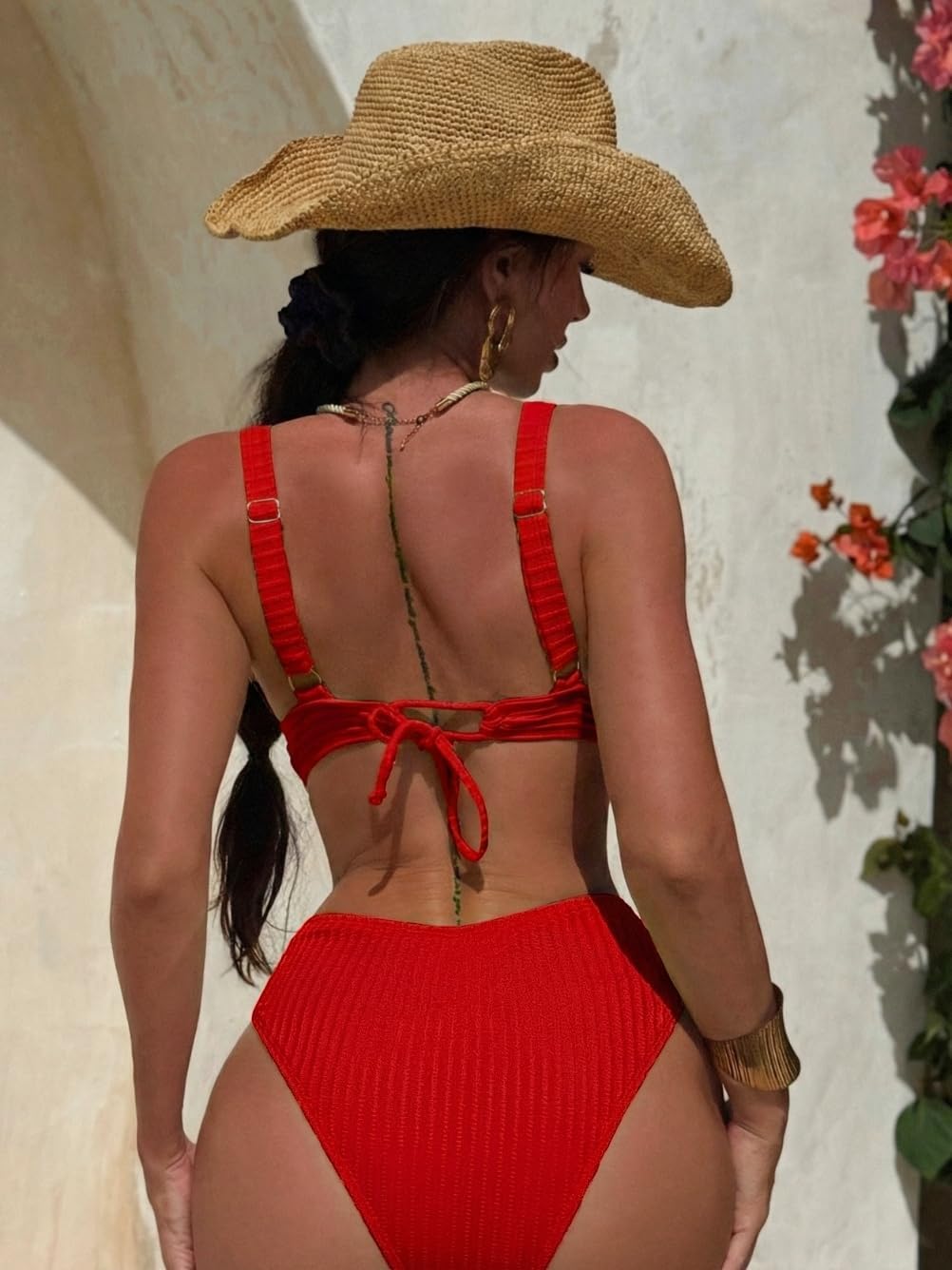Women Sexy High Cut Cheeky One Piece Swimsuits Monokini Plunge V Neck Cutout Bathing Suit Beach Pool Party Rave Outfits