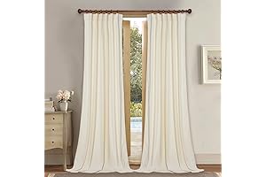 Exclusive StangH Ivory White Velvet Curtains: Enchanting 96-Inch Bedroom Privacy Drapes