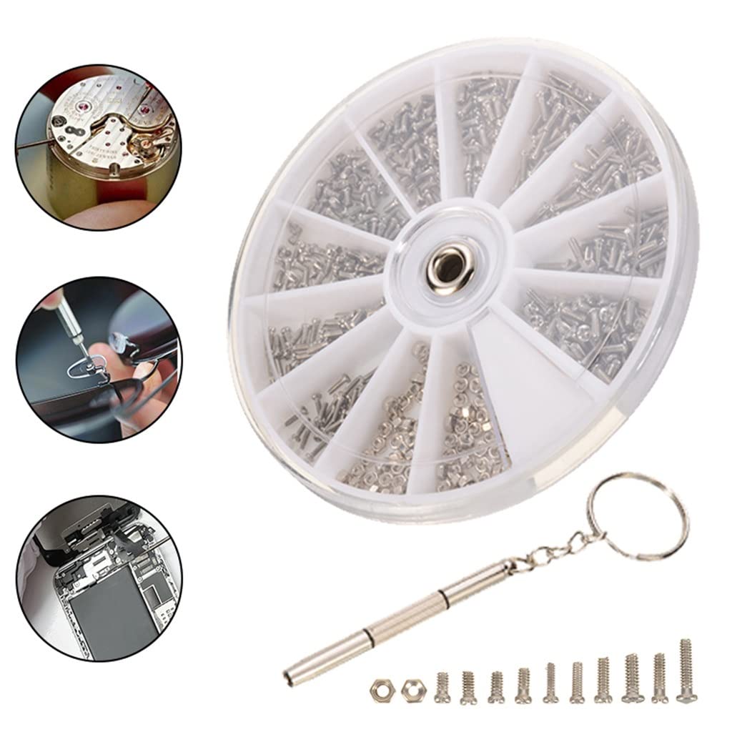 600pcs Assorted Screws Repair Kit Tool Watch Clock Eye Glasses Accessories Screw