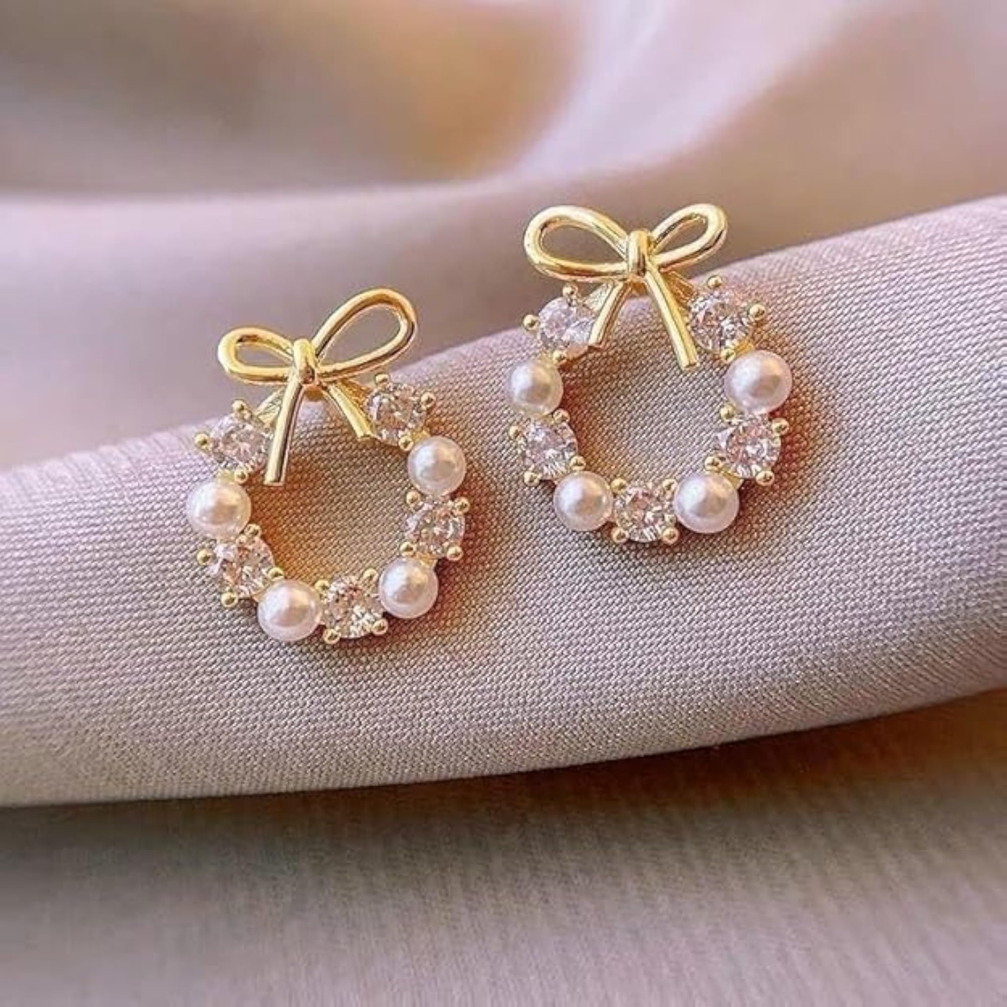 Women's Gold Plated Earrings Combo, 3 Pair Set