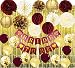 Qian's Party Bridal Shower Decorations Burgundy Gold/Fall Wedding Decor Burgundy Bachelorette Party Decorations Polka Dot Fans Bride to Be Banner Gold Foil Fringe Curtains Engagement Photo Backdrop