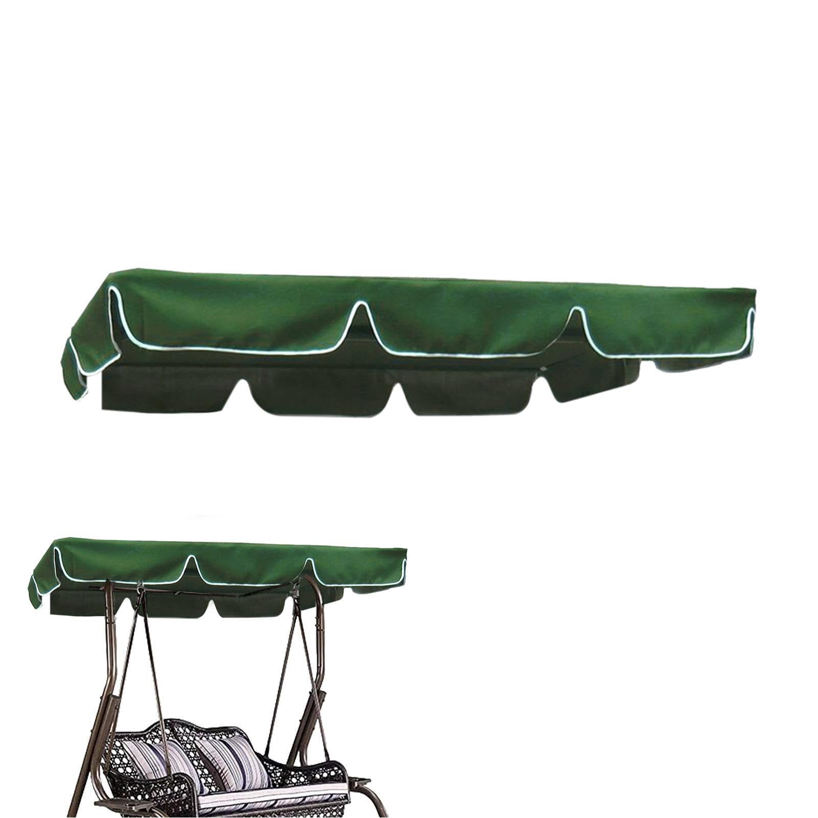 Windproof Swing Seat Cover, 3 Seater Garden Swing Canopy, UV Proof Waterproof Tear Resistant Polyester Replacement For Porch Playground Backyard