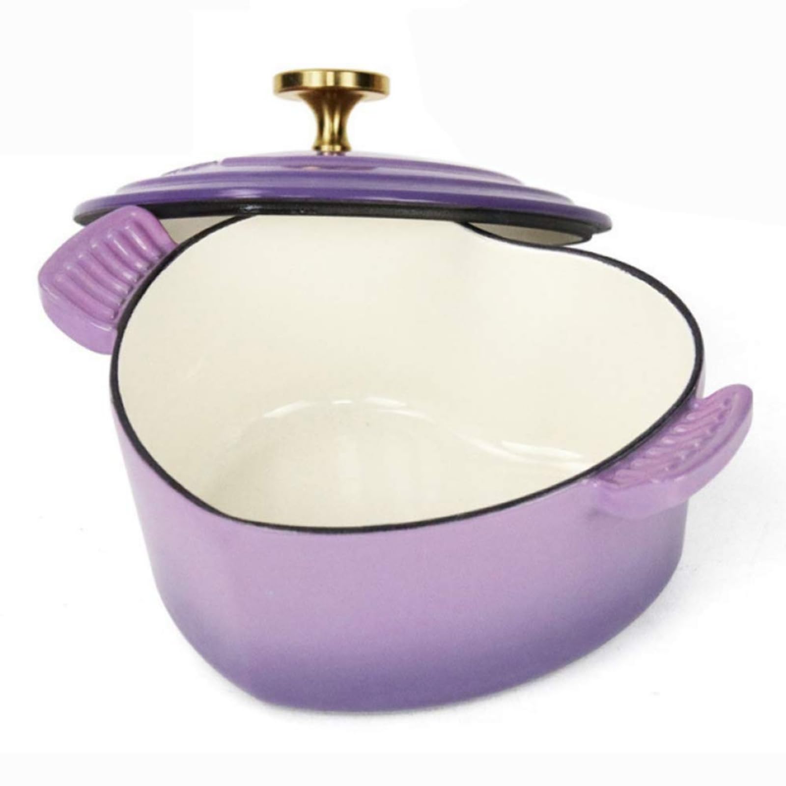Cocotte En Fonte Émaillée En Forme De Cœur 1,9 L - Multifonction, Antiadhésive, Pour Tous Feux (Gaz, Induction, Etc.) - 9