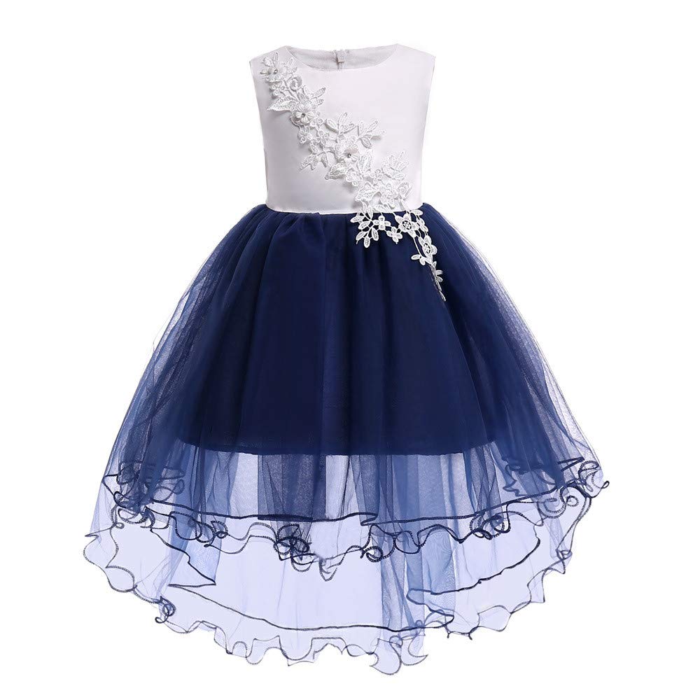 girls navy flower girl dress