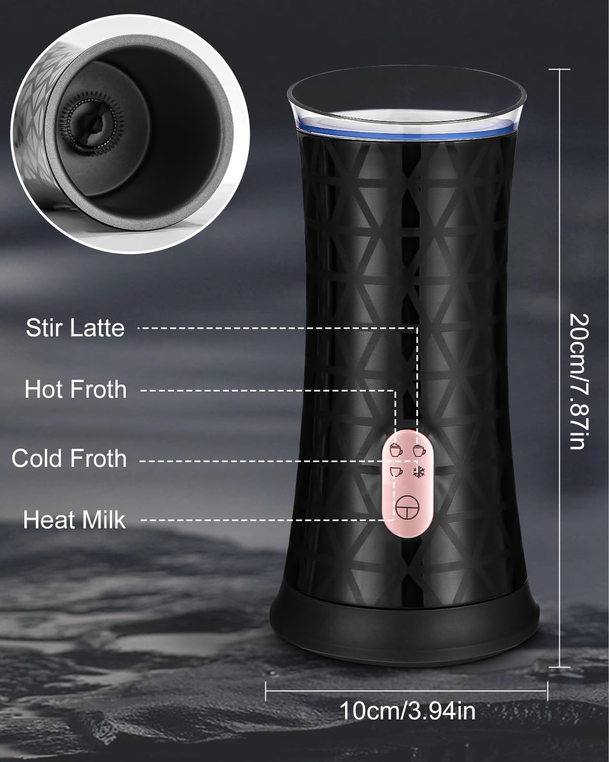 Victop 4-in-1 elektrische melkopschuimer en warmer 350 ml automatische melkstomer warme koude melkschuimer roestvrij staal koffieschuimer melkopschuimer machine voor latte cappuccino warme