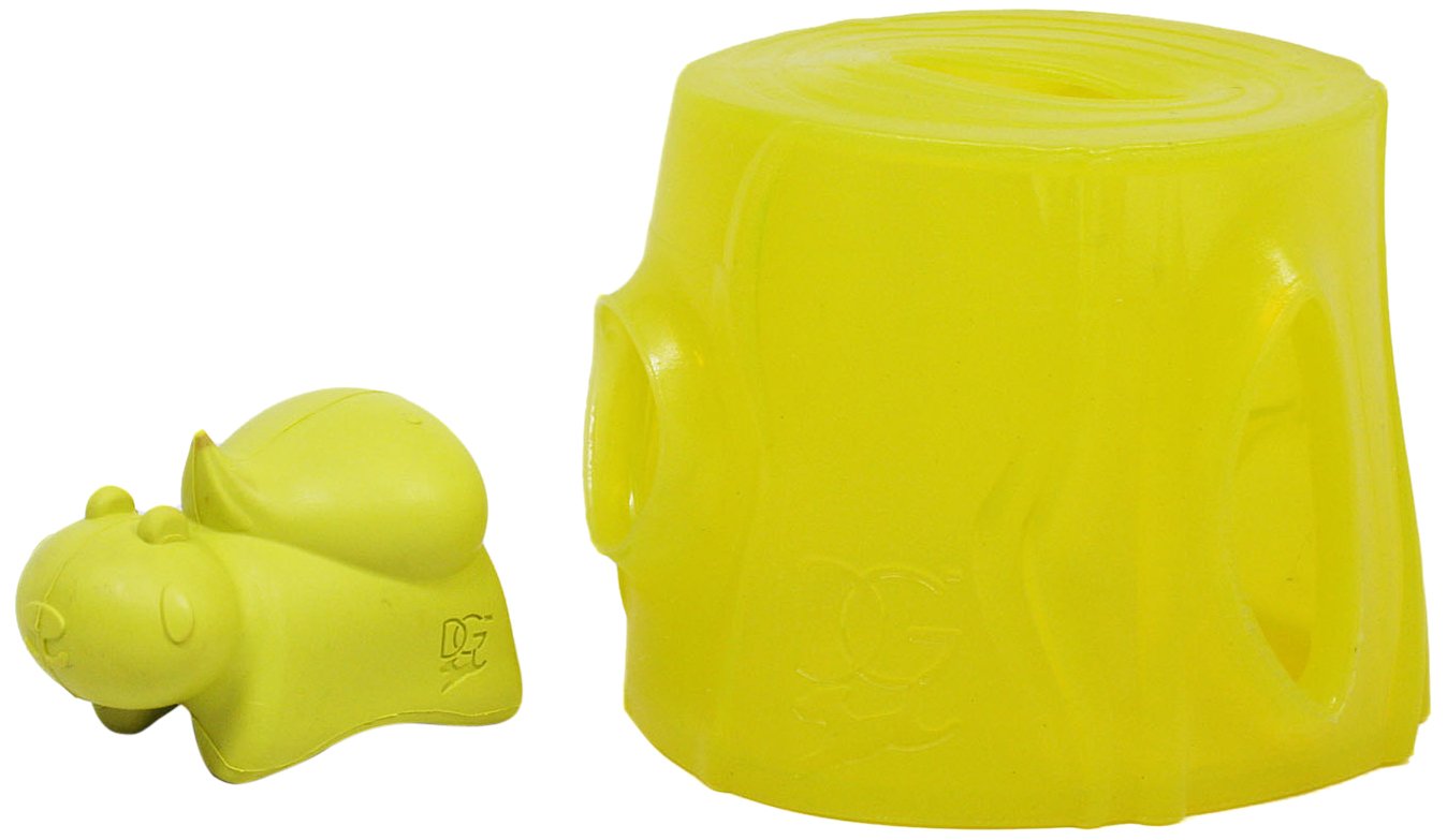 KyjenOutward Hound 2454 Hide A Squirrel Extreme Dog Toys Interactive Rubber Squeak Toy, Large, Yellow