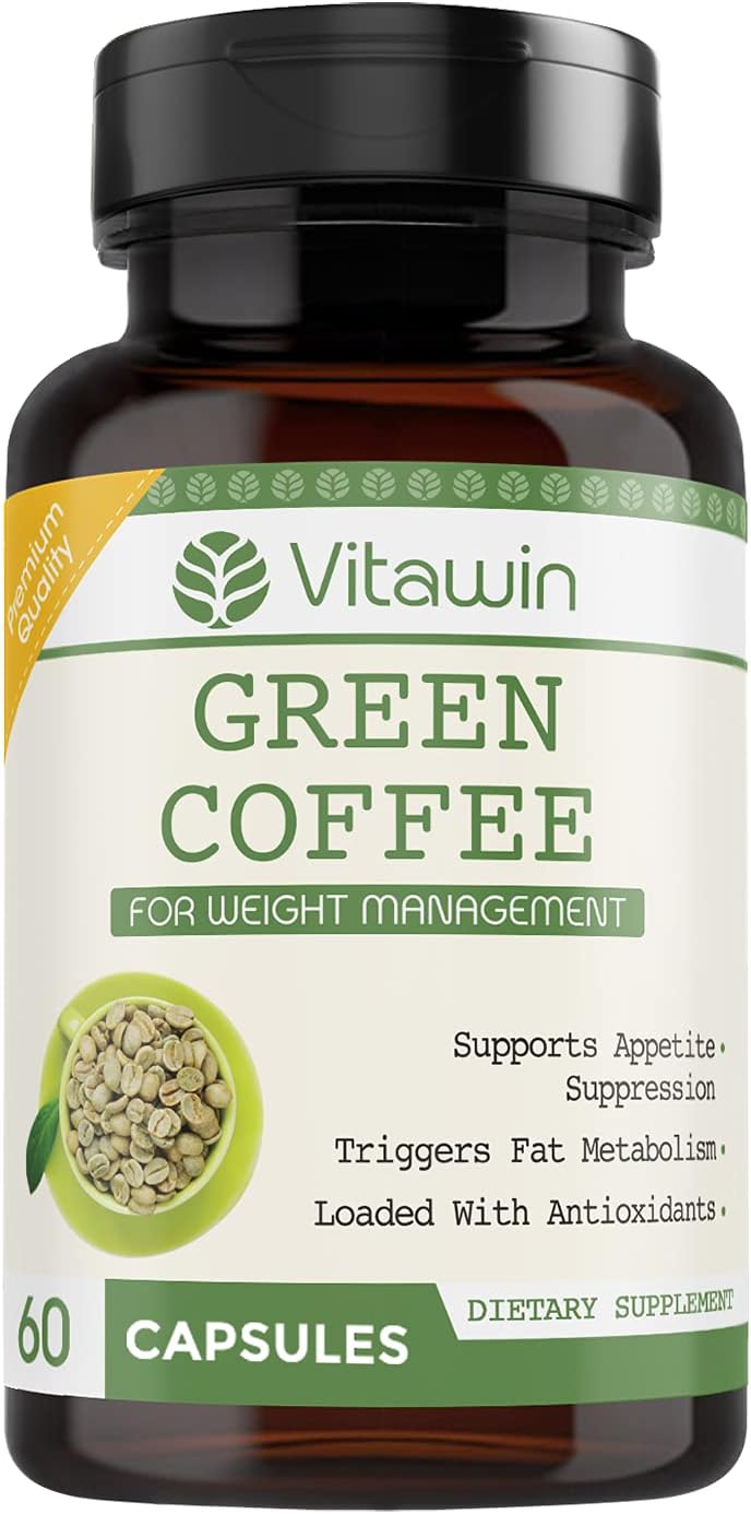 VITAWIN Green Coffee Capsules, Ultimate Health & Nutrition Supplements For Weight Management & Fat Loss - (60 Capsules)