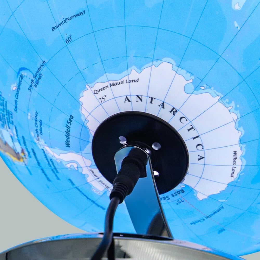 Kumon Globe, 6 Years and Up, High Quality Printing, Luminous, Rotating Educational Globe, Kids Gift, Earth Geography Learning, Pure English, Includes Children Doll, Perfect for Student Teaching