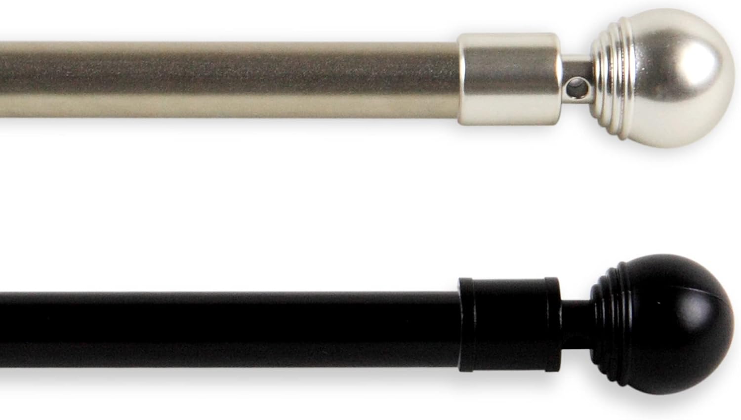 Pearl 7/16" Café Rod, 28-48 inch - Satin Nickel (Set of 2)