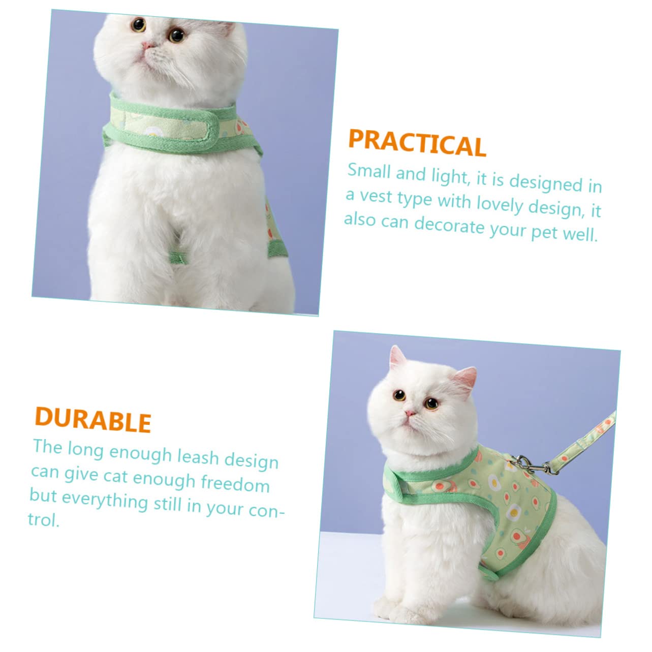 Kisangel 4juegos Arnés para Gato con Diseño De Arnés De Vestido Transpirable para LB