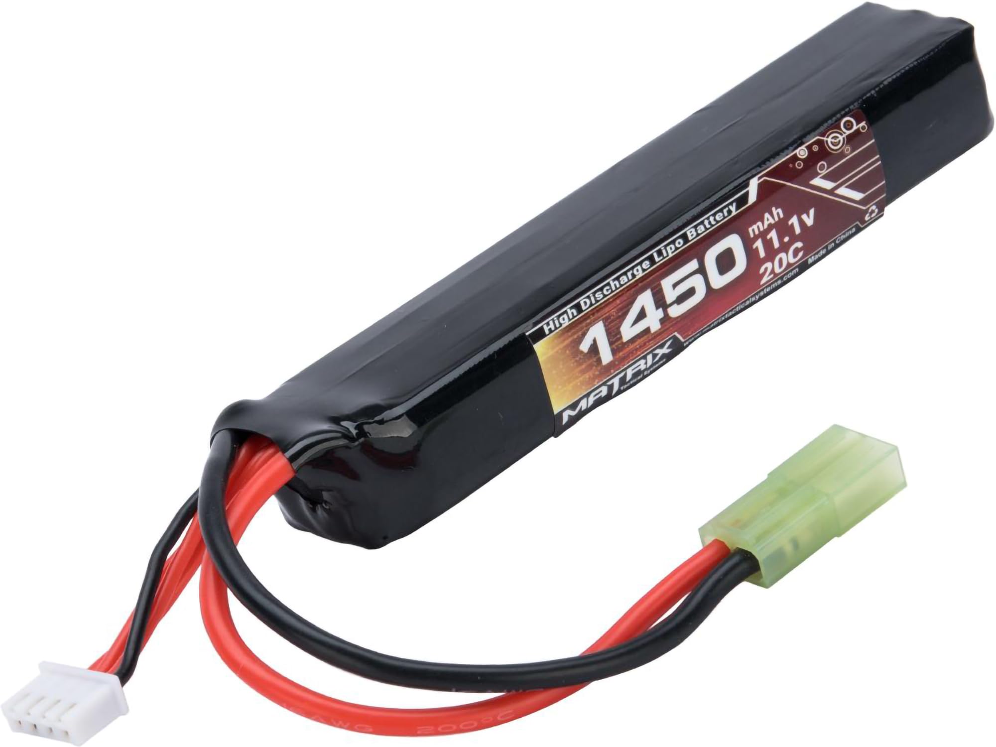Evike Airsoft - Matrix High Performance 11.1V Stick Type Airsoft LiPo Battery (Model: 1450mAh - 20C / Small Tam)