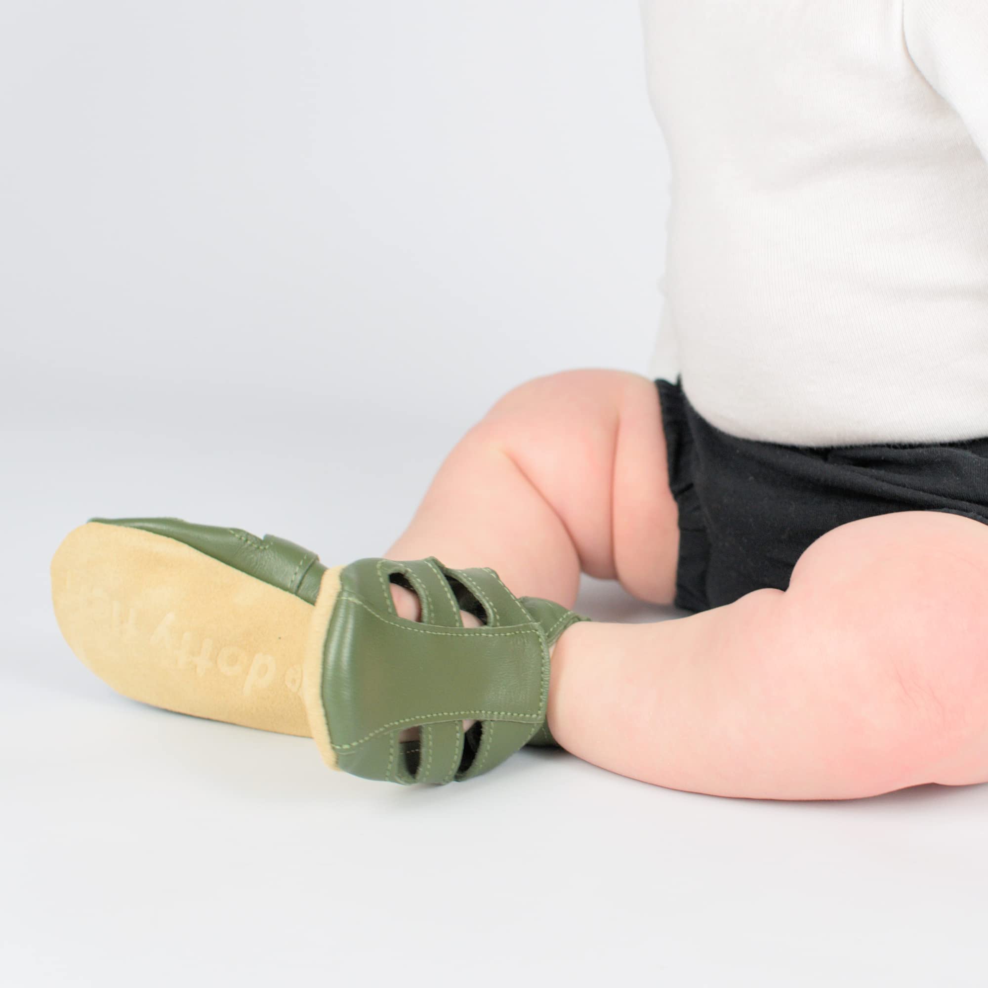 Dotty Fish Soft Sole Leather Sandals for Babies & Kids – Barefoot Feel, Non-Slip Sole, Breathable, Lightweight & Flexible Summer Shoes for Boys & Girls - British Brand - 0-6 Months - 4-5 Years — view 2