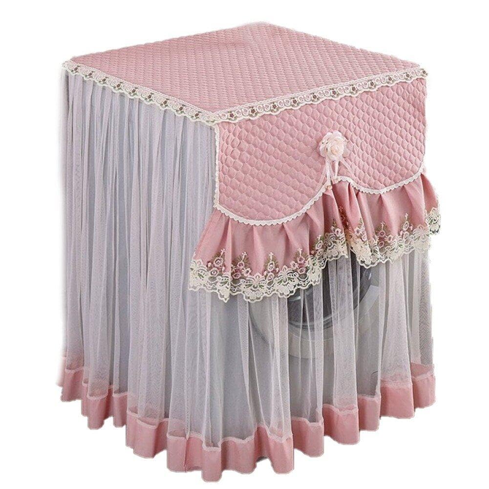 Sanfly Pink Washing Machine Cover Lace Washing Machine Case Household Merchandise Protective Dust Covers Decoration