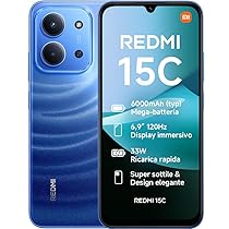 XIAOMI Redmi 15C, Smartphone 4+128GB, Display 6,9″ 120Hz, 7,99mm, MediaTek Helio G81-Ultra, Dual camera da 50MP, Mega batteria da 6000mAh, Garanzia 2 anni, Blu, Caricabatterie non incluso