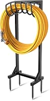 Pattiumo Freestanding Garden Hose Holder Stand - Heavy Duty 4-Spike Base, Fits 5/8" Hoses Up to 150ft, No-Drill Outdoor Storage Reel Alternative