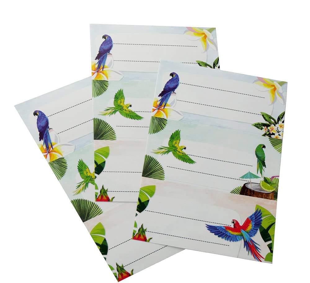 Etiquetas escolares GUACAMAYO| Pack 10 blisters| Etiquetas personalizar libros, carpetas, archivadores y más.