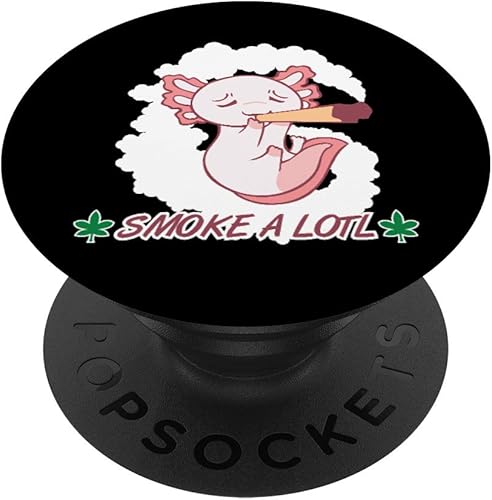 Weed Smoking Rasta Axolotl Marihuana Cannabis CBD THC Stoner PopSockets PopGrip Agarre intercambiable para teléfonos y tabletas