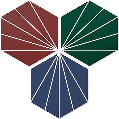 AULIGET Azulejos hexagonales vintage de 3 flores para despegar y pegar, azulejos de pared autoadhesivos de 6 x 7 pulgadas (estilo mixto 1)