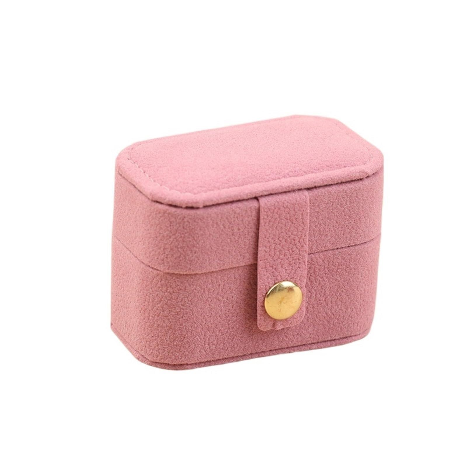 ZHAOQIN Jewellery Box Mini Portable Jewelry Storage Bag Travel Simple Ring Necklace Earrings Box(Pink)
