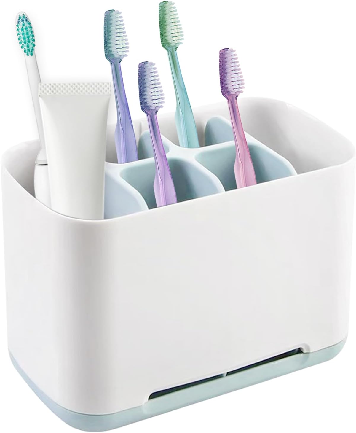 Zahnbürstenhalter Weiß 4-Fach - Aufbewahrung Für Elektrische Zahnbürsten & Zahnpasta
